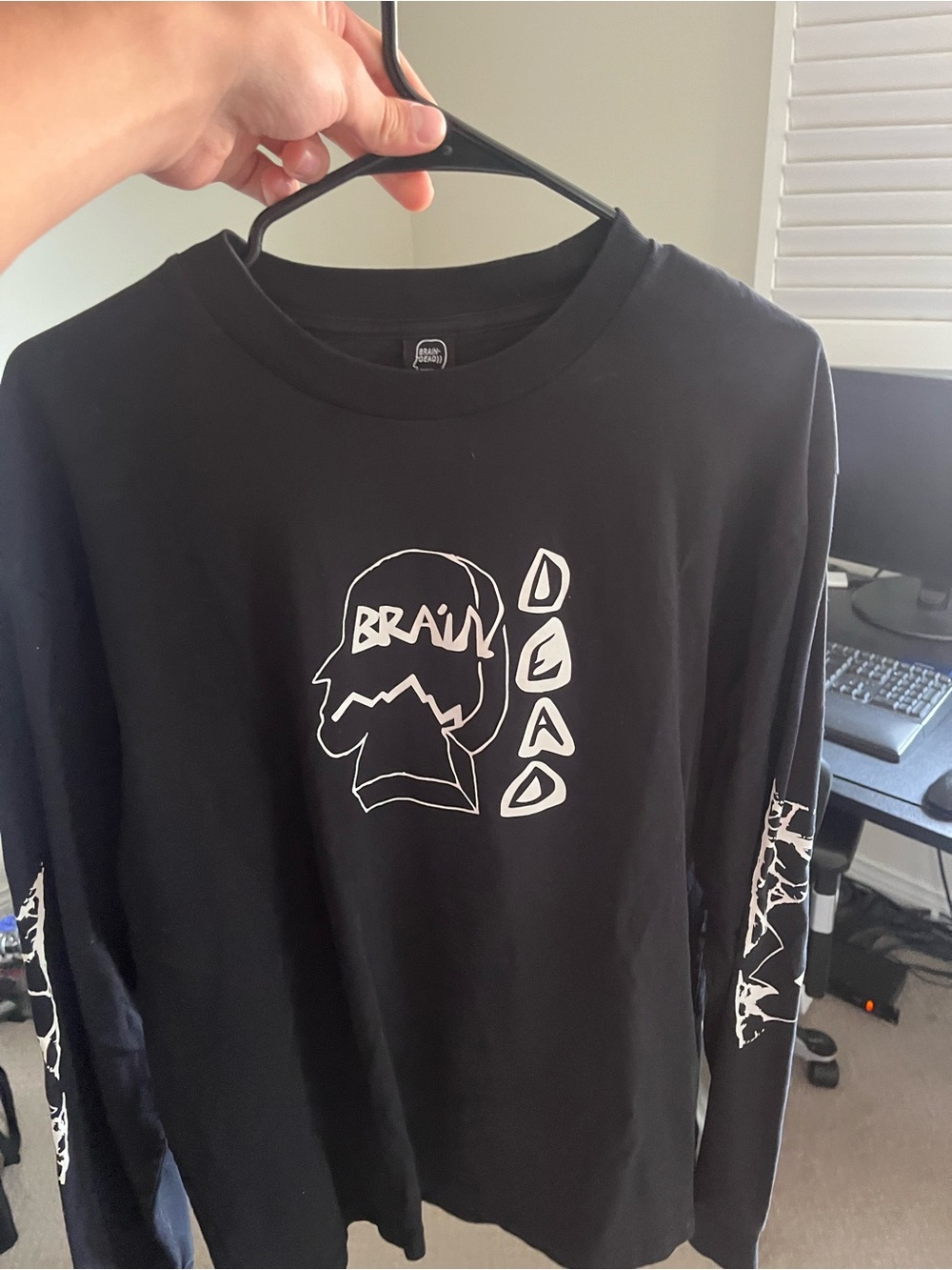 Brain Dead Black Graphic Tee with White Illustration